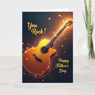 Tarjeta del Día del Padre con Guitarra de Oro