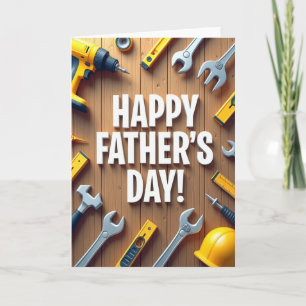 Tarjeta del Día del Padre con herramientas