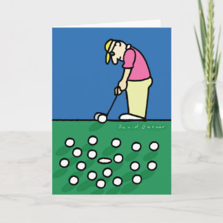 Tarjeta del Día del Padre con ilustracion golfista