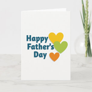 Tarjeta del Día del Padre con letras azul verdoso