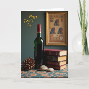 Tarjeta del Día del Padre con Libro Antiguo
