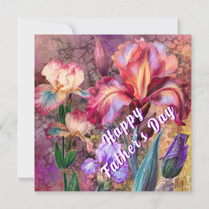 Tarjeta del Día del Padre con Lirios Coloridos