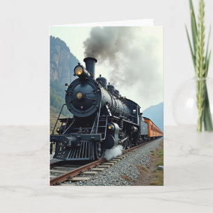 Tarjeta del Día del Padre con Locomotora