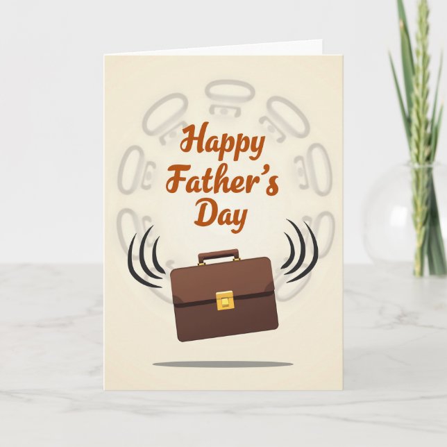 Tarjeta del Día del Padre con maletín (Anverso)