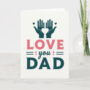 Tarjeta del Día del Padre con Manos Turquesas