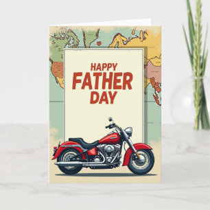 Tarjeta del Día del Padre con mapa antiguo