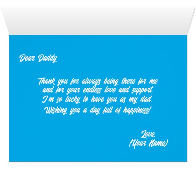 Tarjeta del día del padre con mensaje personalizad (Adentro Horizontal (Parte inferior))