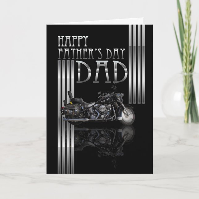 Tarjeta del día del padre con moto (Anverso)