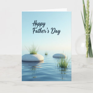 Tarjeta del Día del Padre con paisaje acuático