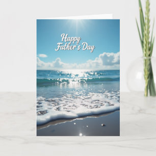 Tarjeta del Día del Padre con paisaje marino