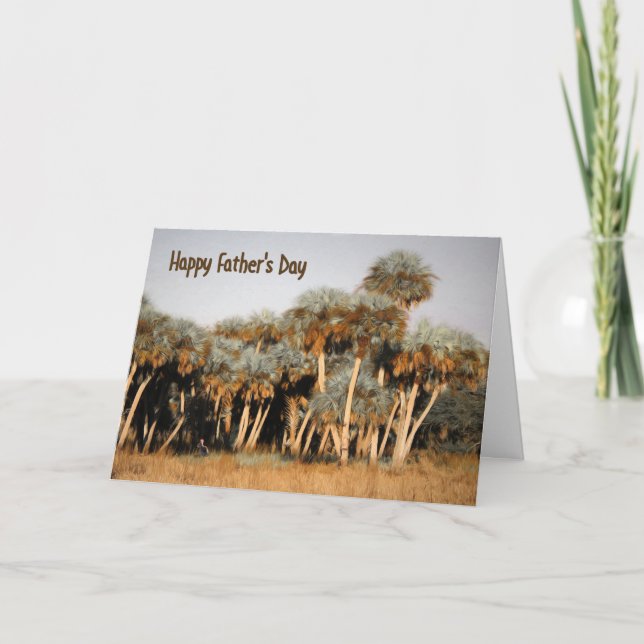 Tarjeta del día del padre con palmas pintadas, edi (Anverso)