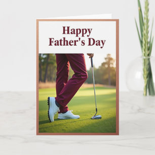Tarjeta del Día del Padre con pantalones granate