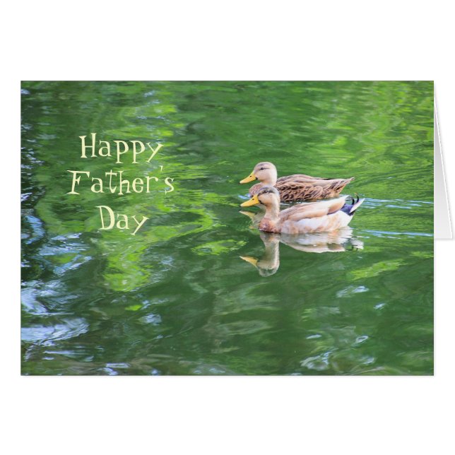 Tarjeta del día del padre con patos (Anverso (Horizontal))