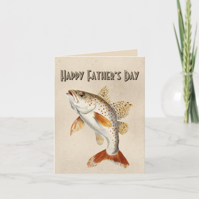 Tarjeta del Día del Padre con Peces Nadando (Anverso)