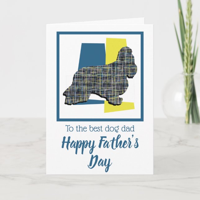 Tarjeta del Día del Padre con perro Cocker Spaniel (Anverso)