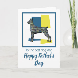 Tarjeta del Día del Padre con perro Doberman Pinsc