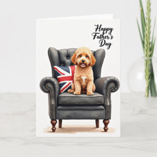 Tarjeta del Día del Padre con Perro Esponjoso