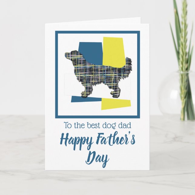 Tarjeta del Día del Padre con perro Retriever dora (Anverso)