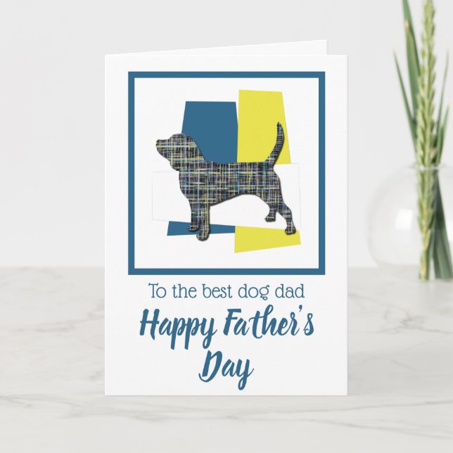 Tarjeta del Día del Padre con perro sabueso Beagle (Anverso)