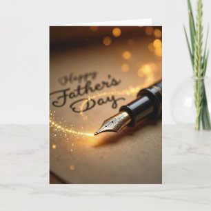 Tarjeta del Día del Padre con plumín brillante
