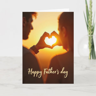Tarjeta del Día del Padre con puesta de sol