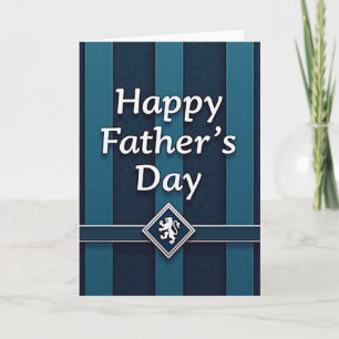 Tarjeta del Día del Padre con Rayas Turquesas