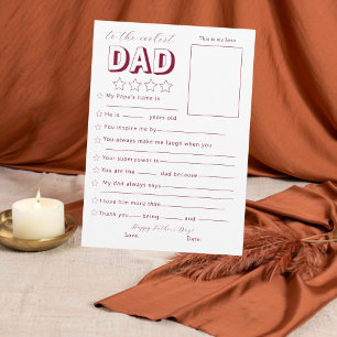 Tarjeta del Día del Padre con Relleno de Espacios