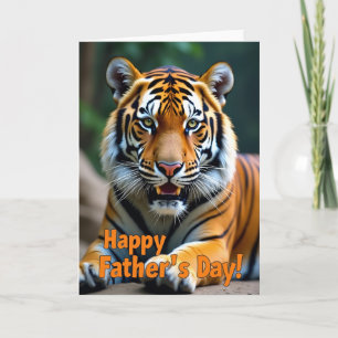 Tarjeta del Día del Padre con retrato de gato
