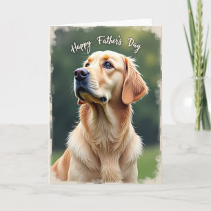 Tarjeta del Día del Padre con retrato de perro