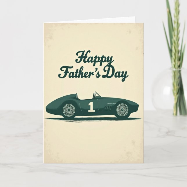 Tarjeta del Día del Padre con Roadster Antiguo (Anverso)