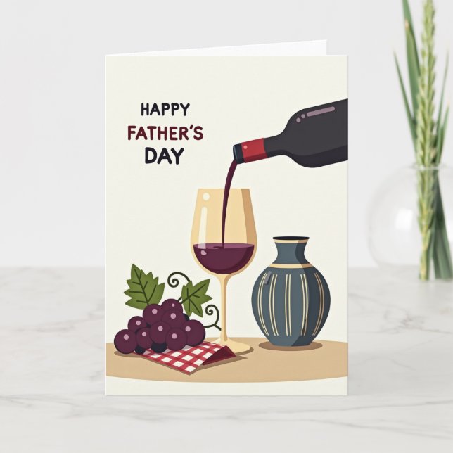 Tarjeta del Día del Padre con Rubí Vierte (Anverso)