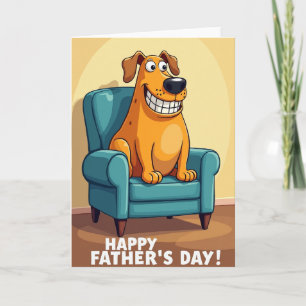 Tarjeta del Día del Padre con Silla Verde Azulada