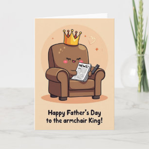 Tarjeta del Día del Padre con sillón regio