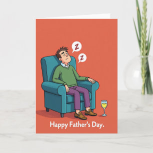 Tarjeta del Día del Padre con sillón verde azulado