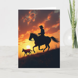 Tarjeta del Día del Padre con Silueta de Caballo