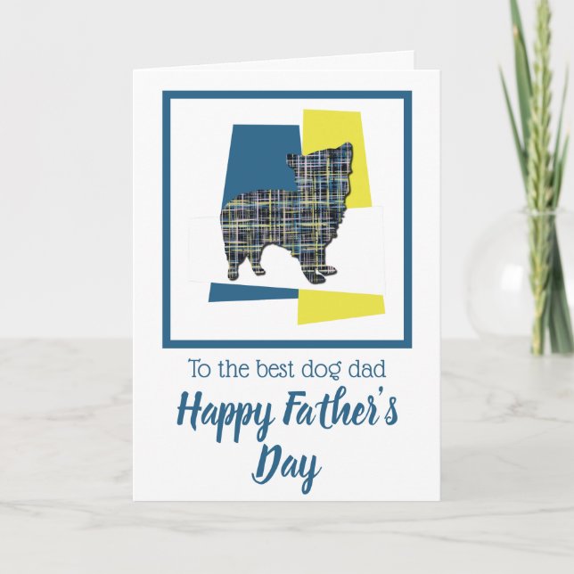 Tarjeta del Día del Padre con silueta de perro Mor (Anverso)