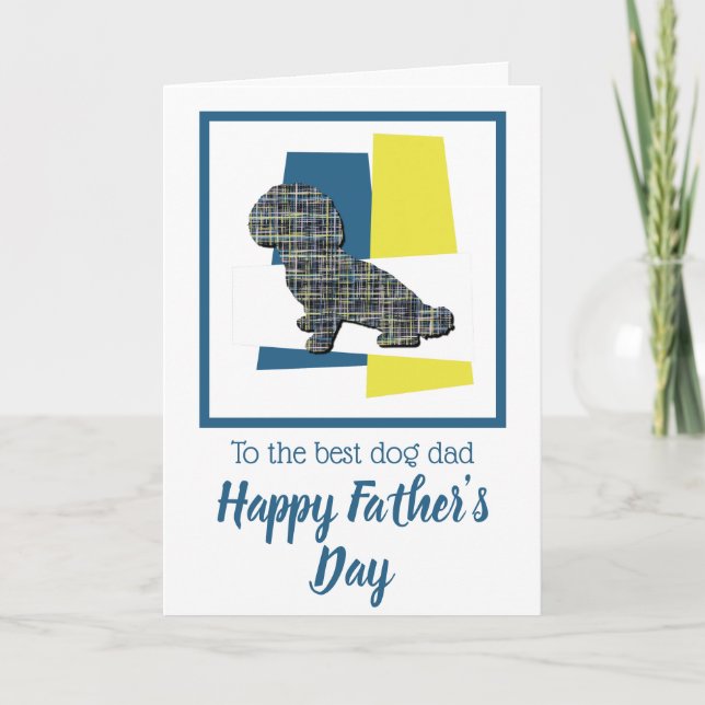 Tarjeta del Día del Padre con silueta de perro Shi (Anverso)