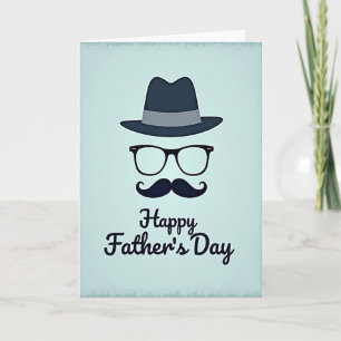 Tarjeta del Día del Padre con sombrero añil