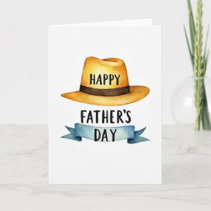 Tarjeta del Día del Padre con Sombrero Dorado del 