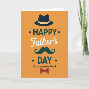 Tarjeta del Día del Padre con sombrero verde azula