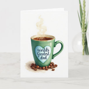 Tarjeta del Día del Padre con Taza Esmeralda