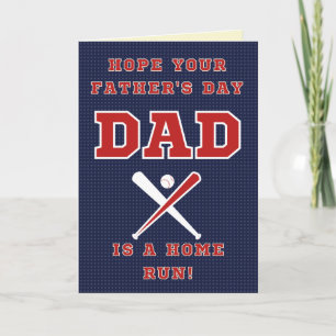 Tarjeta del Día del Padre con tema de béisbol