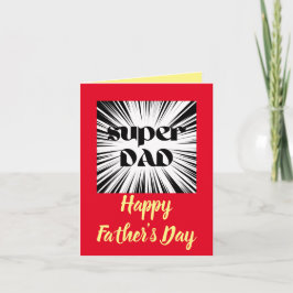 Tarjeta del Día del Padre con tema de superhéroe
