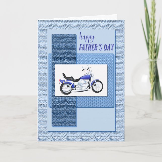 Tarjeta del día del padre con una motocicleta (Anverso)