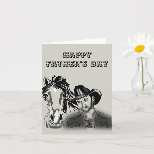 Tarjeta del Día del Padre con Vaquero (Planta pequeña)