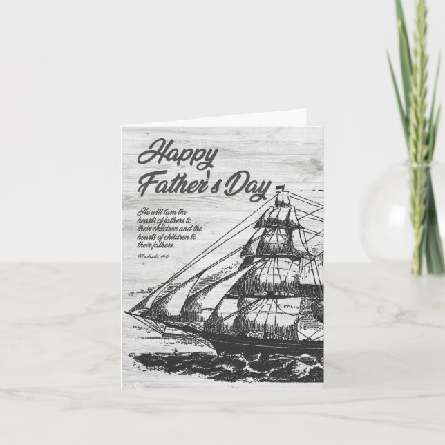 Tarjeta del Día del Padre con versículo de la Bibl (Anverso)