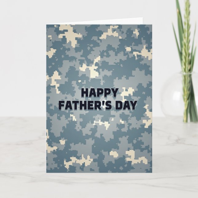 Tarjeta del Día del Padre Cool Camo (Anverso)