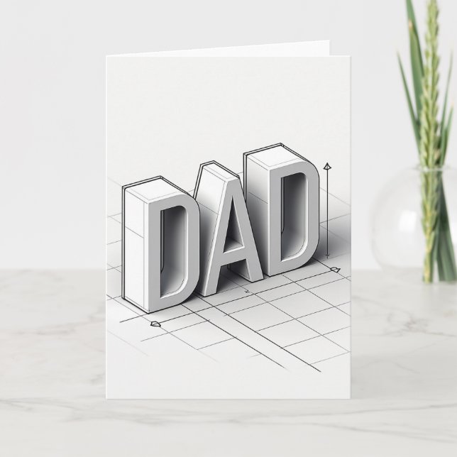 Tarjeta del Día del Padre Cool Grey Dad (Anverso)