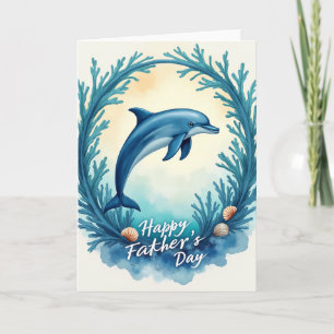 Tarjeta del Día del Padre Coral Turquesa