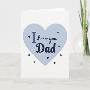 Tarjeta del Día del Padre Corazón Azul Celeste